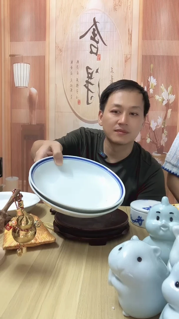 瓷做****a8英寸蓝边盘 2个