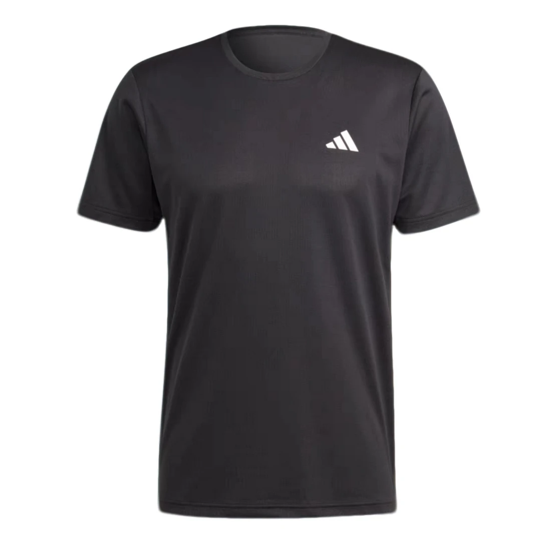Adidas阿迪达斯流光风黑色男子新款速干跑步网球运动T恤HR8727