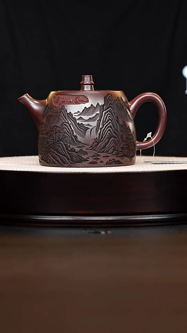 茶壶紫砂宜兴紫砂 汉铎 龙山古乌泥 吴国政 400cc