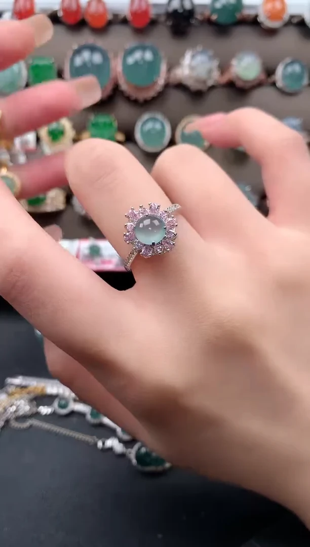 【闪购商品】翡翠戒指银S925镶嵌51241