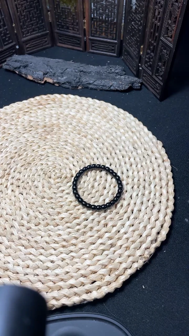 玛瑙/玉髓手串未镶嵌黑玛瑙直切手串7mm