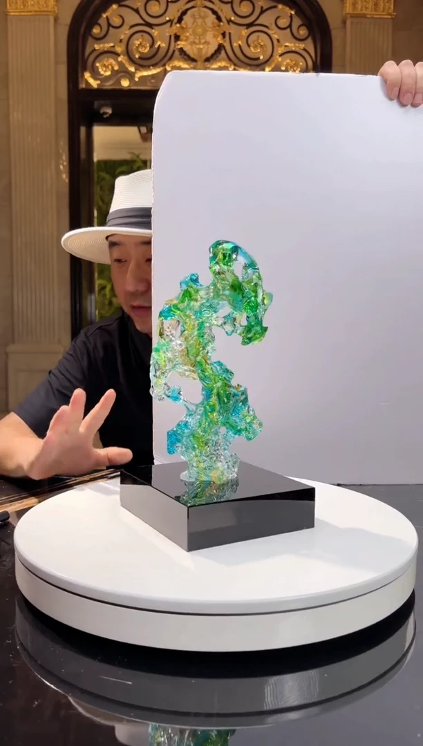 琉璃手工艺品AJ1212136小号太湖石14*16黑