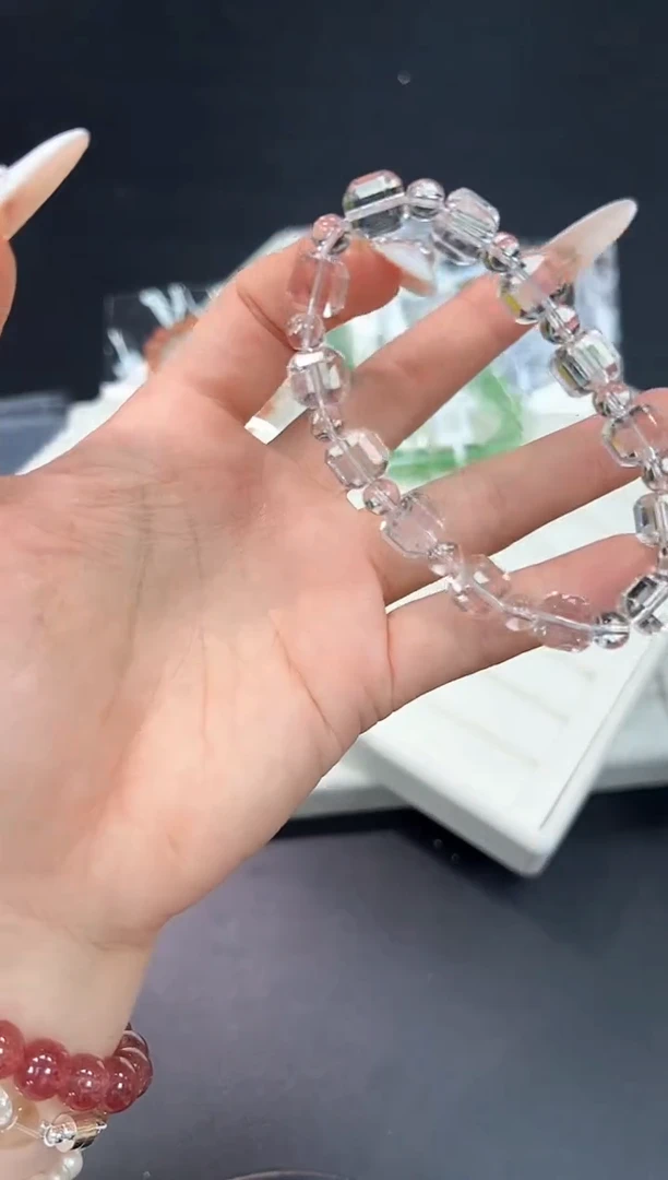 水晶手串未镶嵌88x多样性发其一【1条】默认微瑕