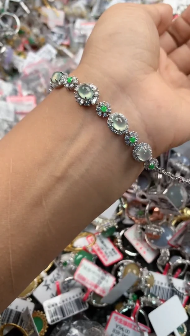 银S925镶嵌戒指翡翠777              8