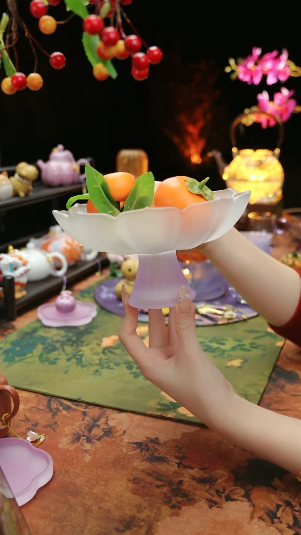 【闪购商品】紫莲高足果蝶点心盘