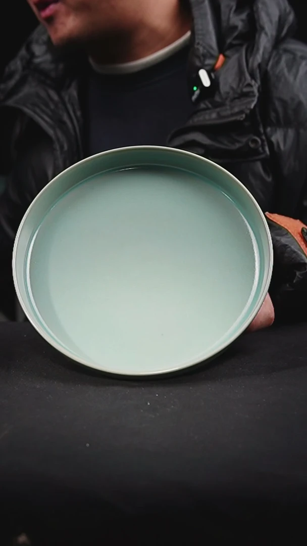 摆件仿古釉天青色笔洗