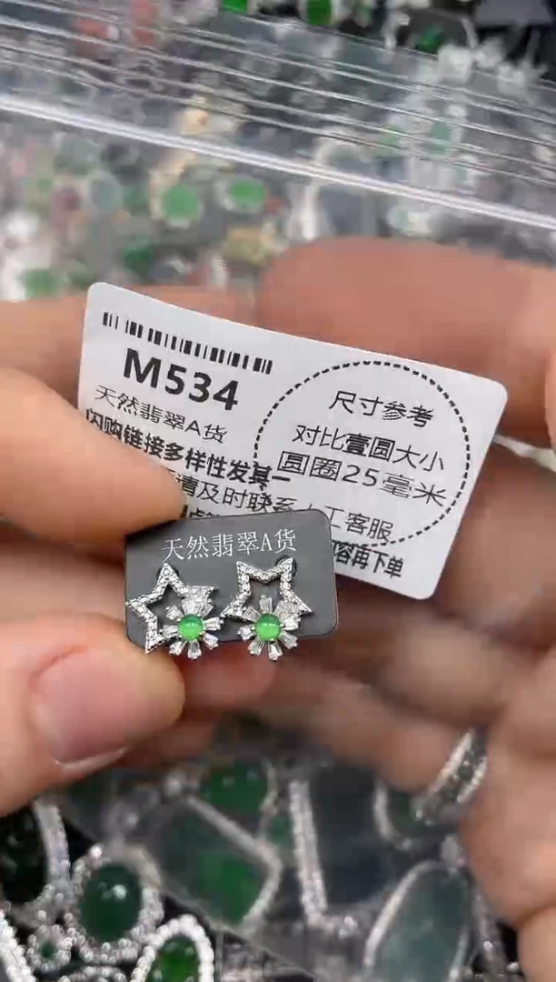 颈饰未镶嵌翡翠M534耳钉