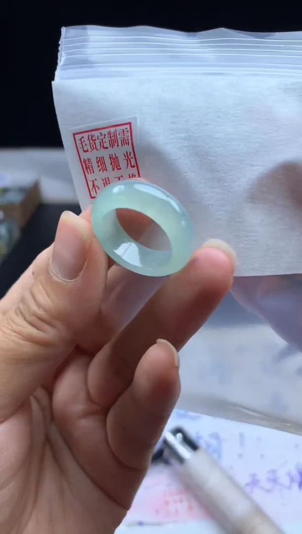 未镶嵌定制翡翠毛货需精细抛光戒圈 15#