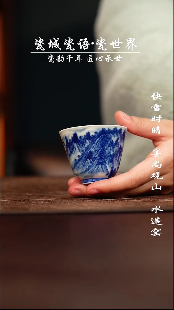 杯子陶寻山晓隐黄山云海杯子