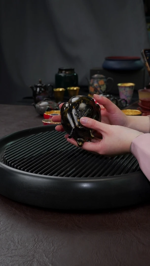 【闪购商品】杯【宜景窑大漆鎏金系列】逐鹿四方 27