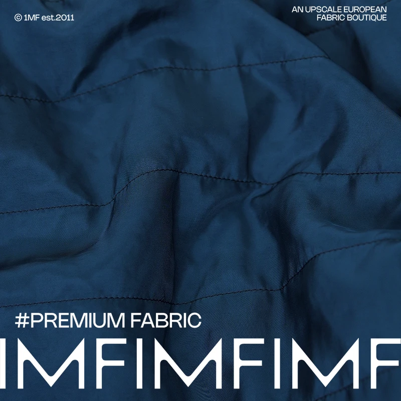 JIS面料 .VI黏胶面料孔雀蓝绗缝棉衣布料幅宽125CM 意大利进口