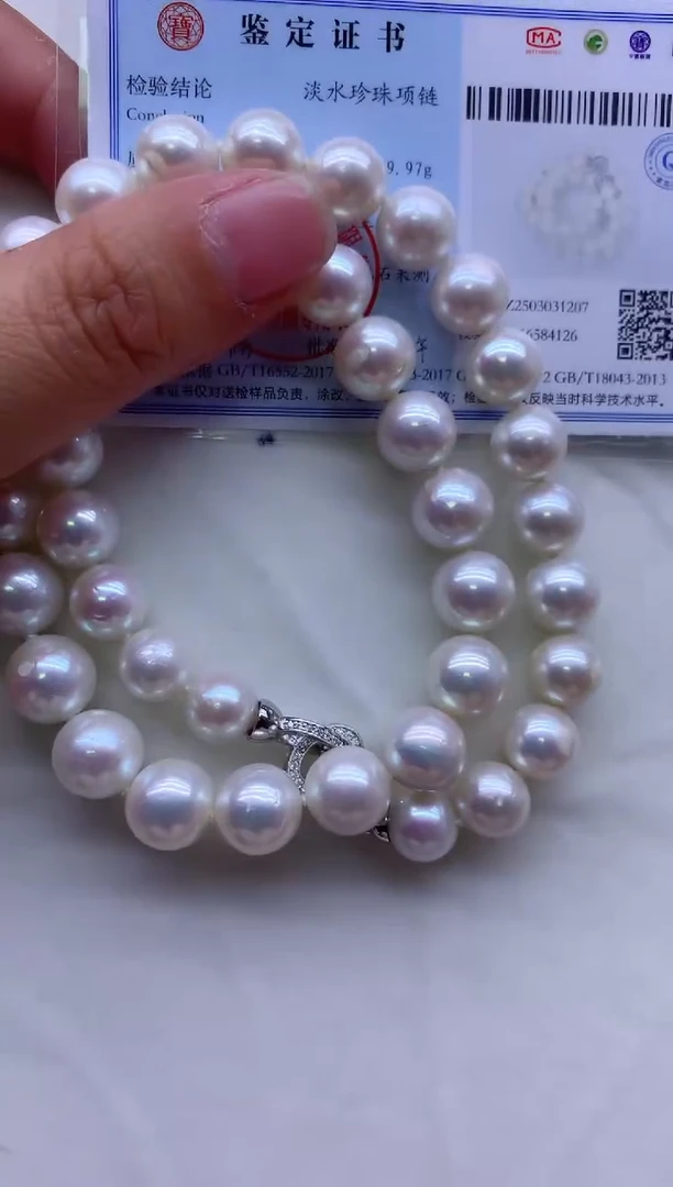 【闪购商品】淡水珍珠银S925镶嵌项链淡水珍珠项链