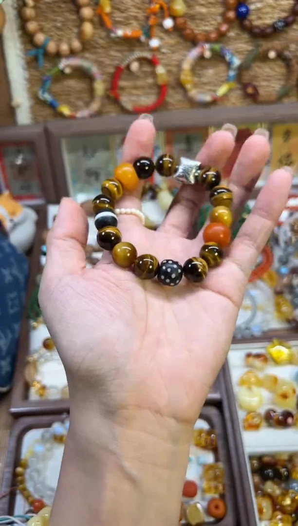 【闪购商品】石膏制品虎眼石手串（老蜡墩子/手工银）