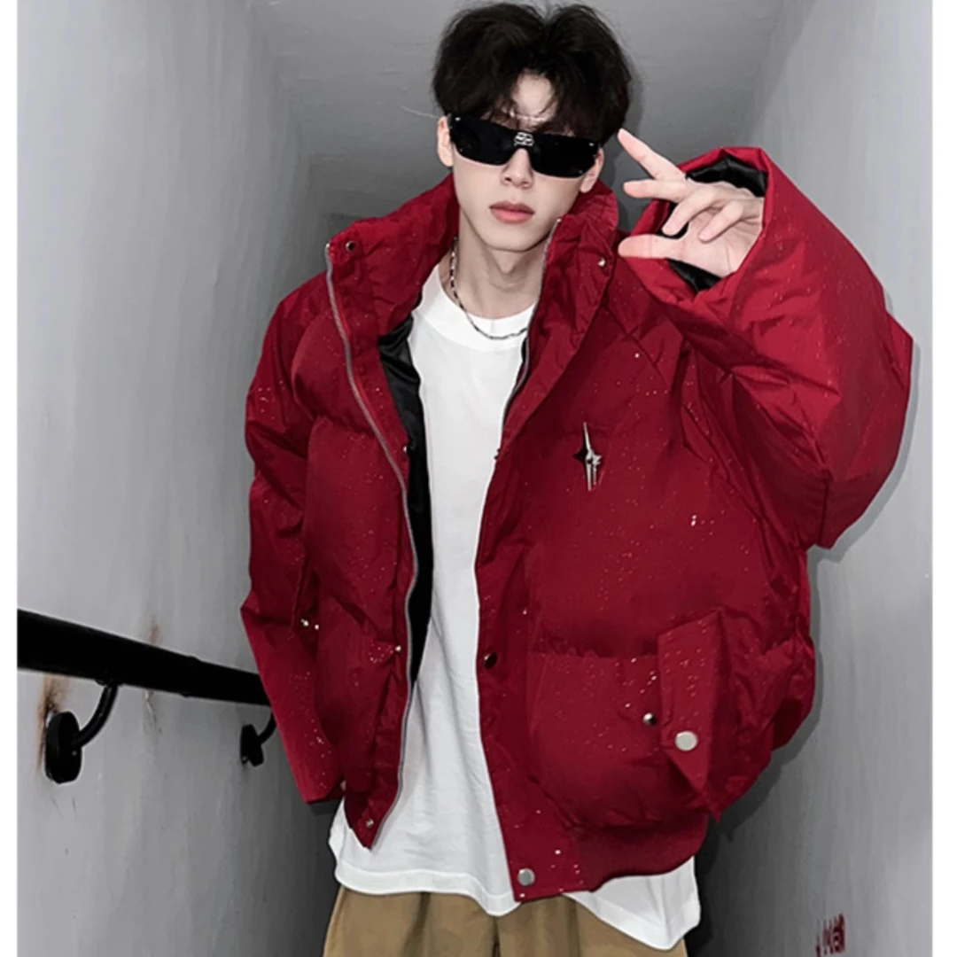 满天星棉服男2024冬季新款加厚保暖棉衣外套美式高街宽松休闲棉袄