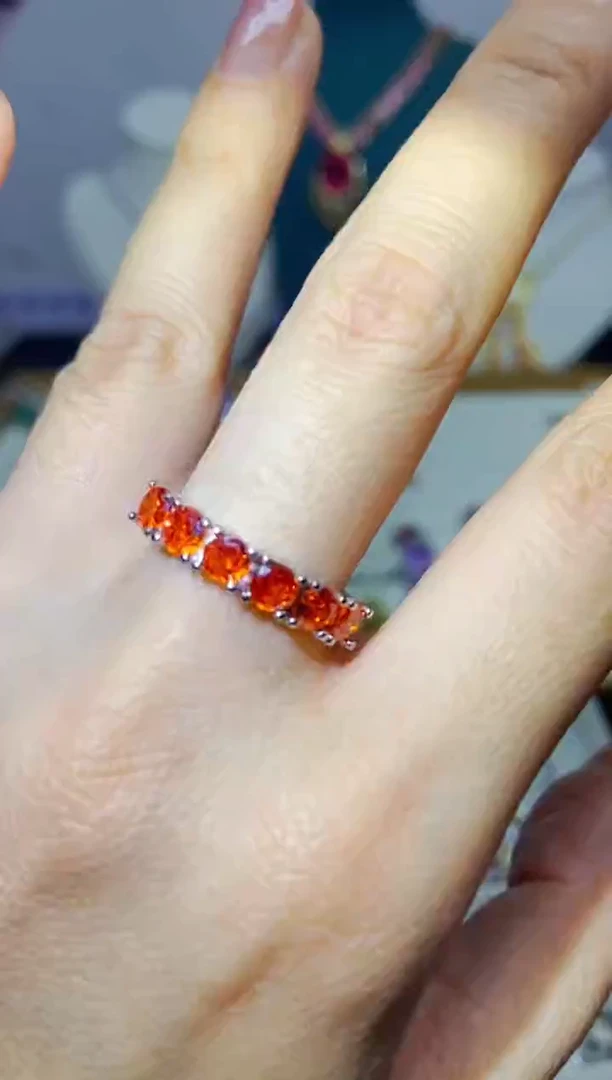 银S925镶嵌戒指烟晶3