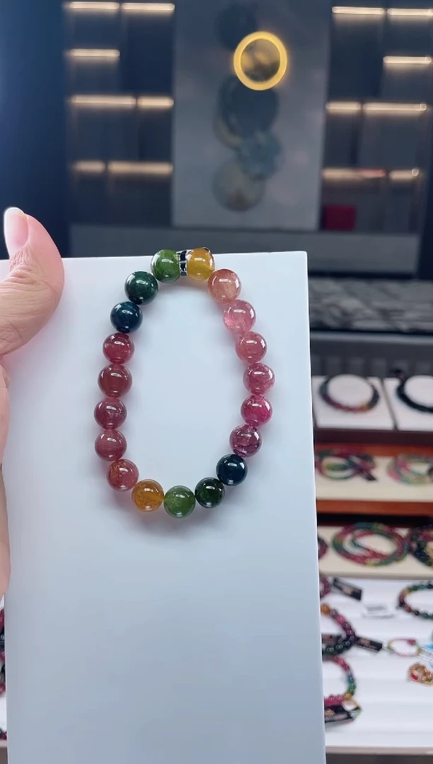 未镶嵌单圈手串碧玺（多样性发一条）Q