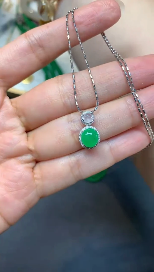 吊坠(不含链)18K金镶嵌翡翠S965|2980