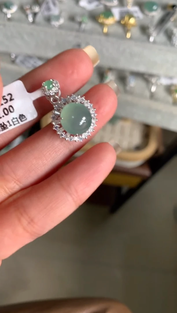 银S925镶嵌戒指翡翠吊坠