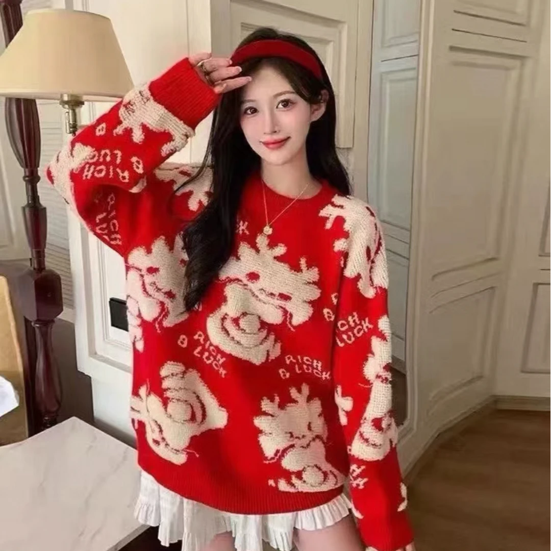 【2001-2002】秋冬针织加厚套头毛衣慵懒风洋气百搭宽松韩版