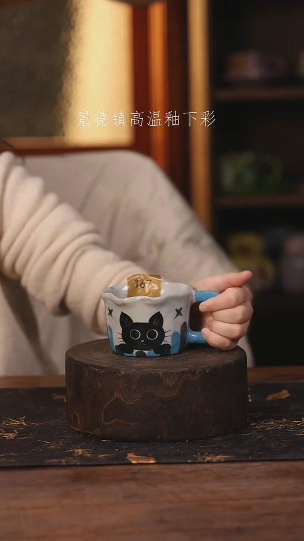 陶瓷景德镇高温釉下手绘陶瓷@L167@