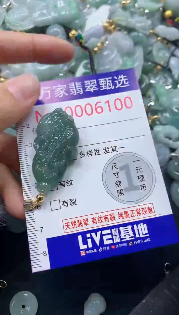 吊坠(不含链)未镶嵌翡翠6100