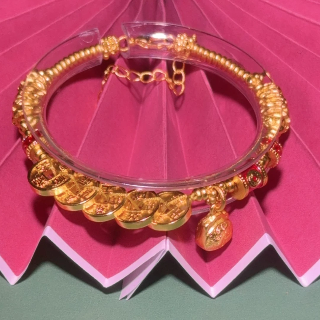 合金珐琅手链 【爆款】新中式五帝钱币福袋日进斗金盘缠手链