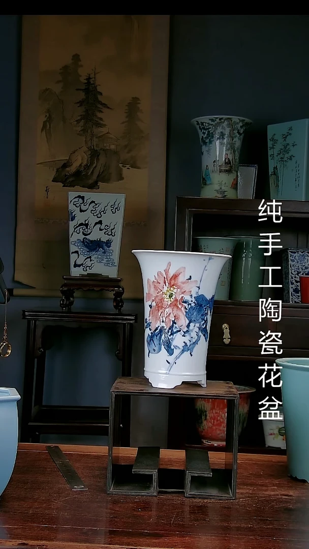 景德镇手工陶瓷花盆