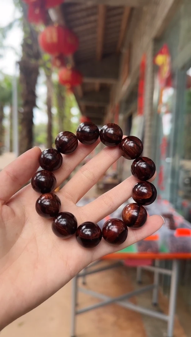 手串/手链黄花梨/降香黄檀1.8紫油梨大黑线顺纹土埋老料