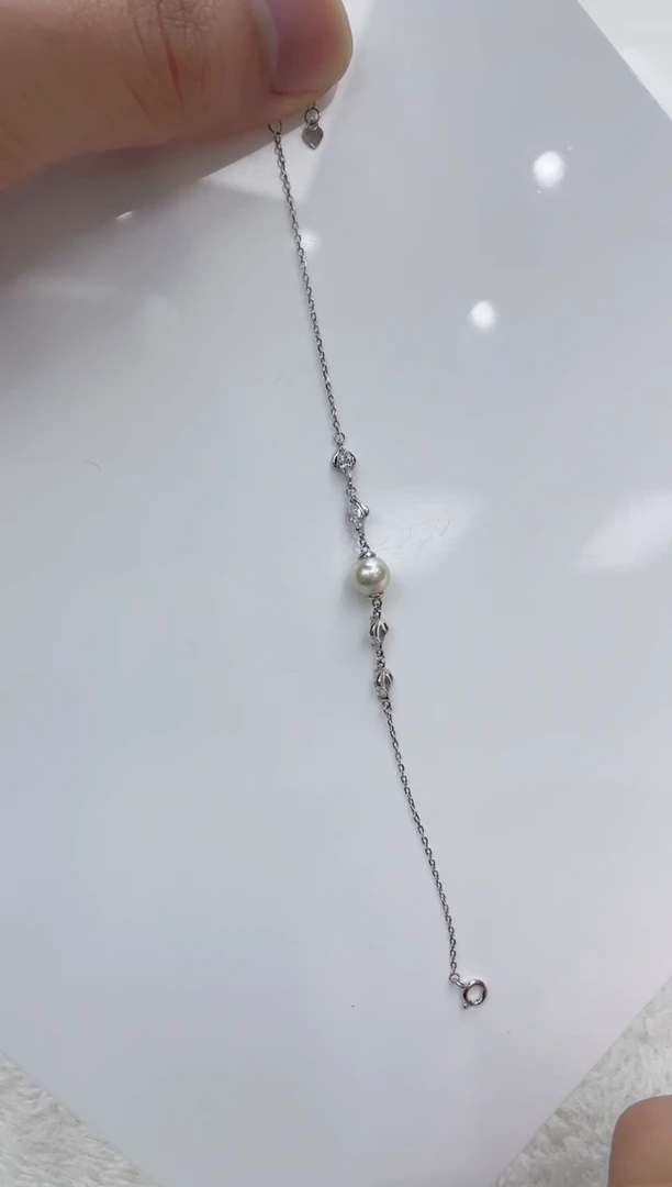 【闪购商品】海水珍珠手链银S925镶嵌海水珍珠手链