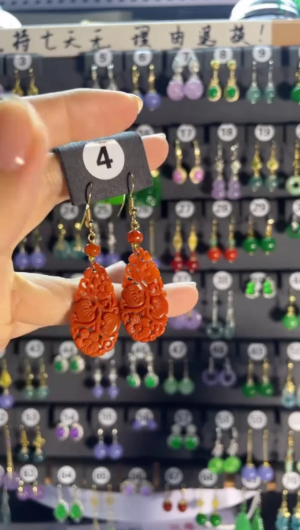 翡翠银S925镶嵌耳饰4