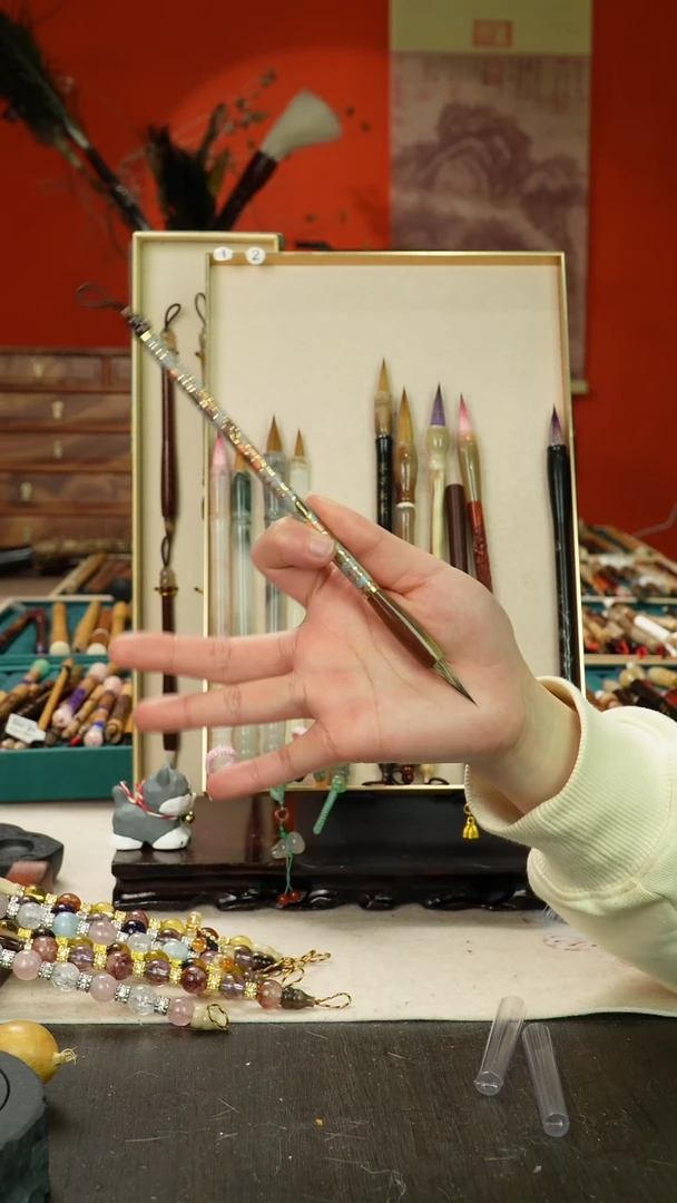 141号孤品高货毛笔链接 清水试笔 蘸墨不退