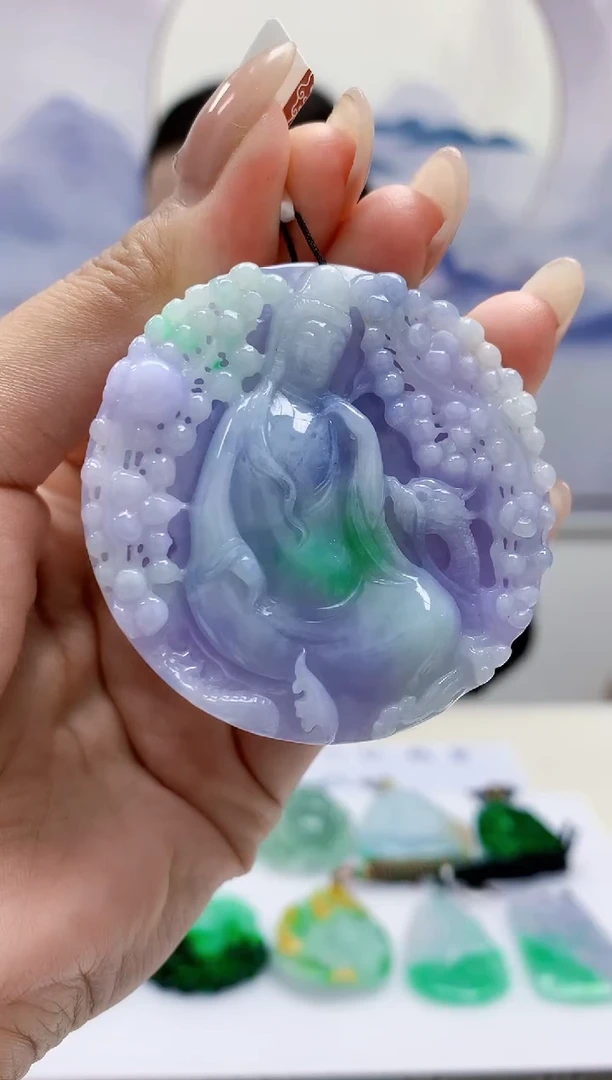 定制翡翠未镶嵌4852MM-毛货挂件97