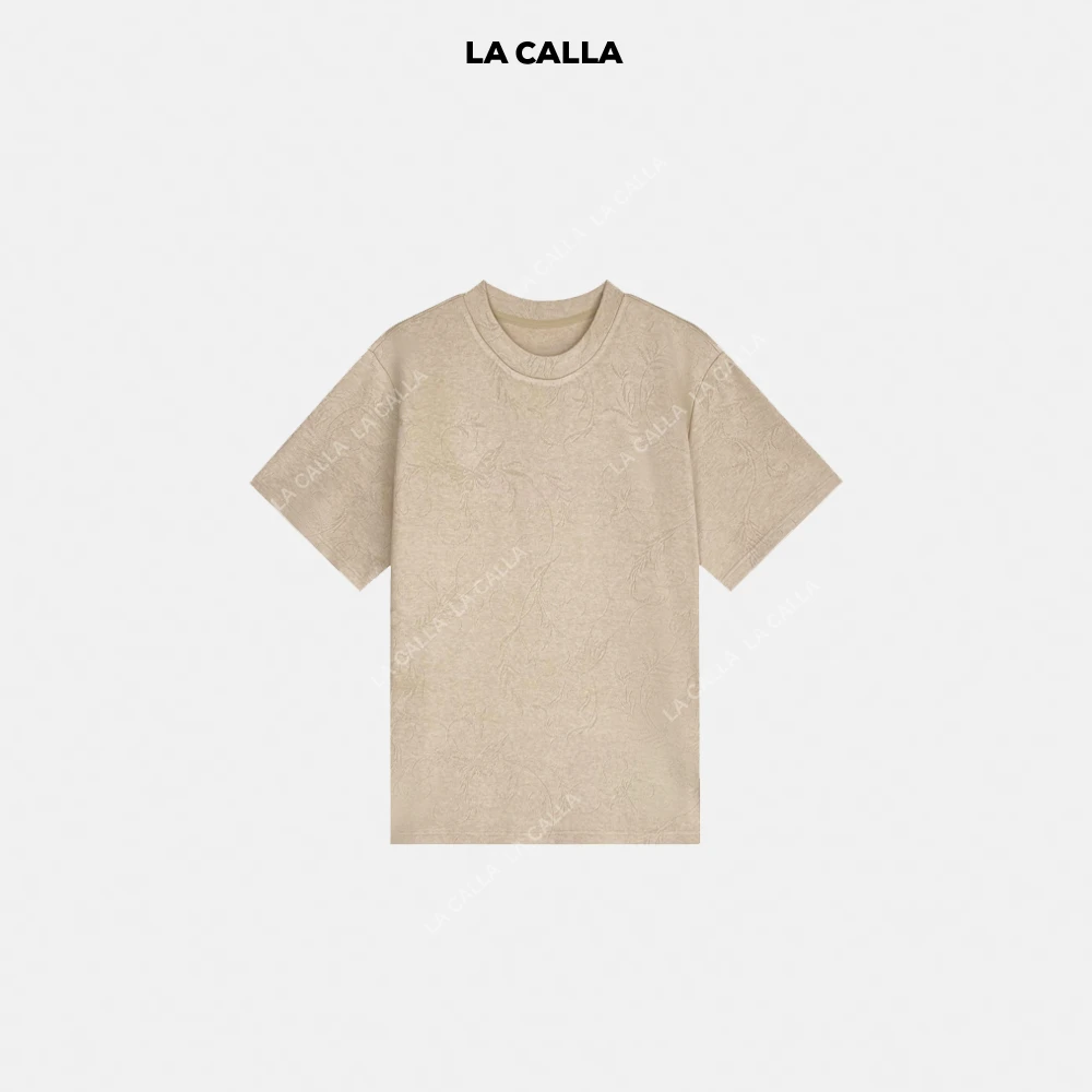 LA CALLA中式毛织粉色燕麦色黑色圆领设计感短袖长袖OY1199