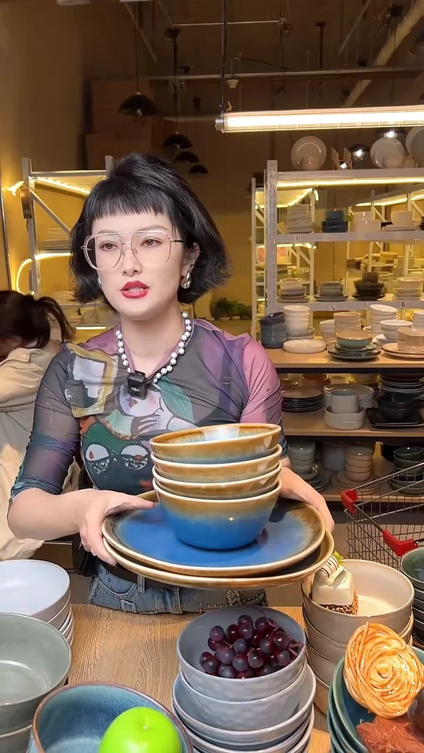 瓷258外贸尾货高温釉下彩陶瓷餐具默认微瑕