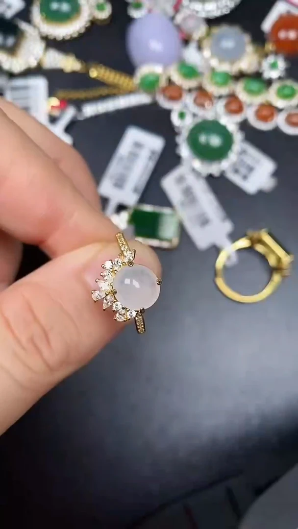 银S925镶嵌戒指翡翠3560