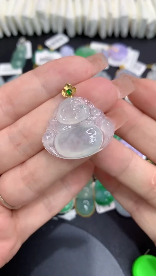 吊坠(不含链)18K金镶嵌翡翠1111111111111