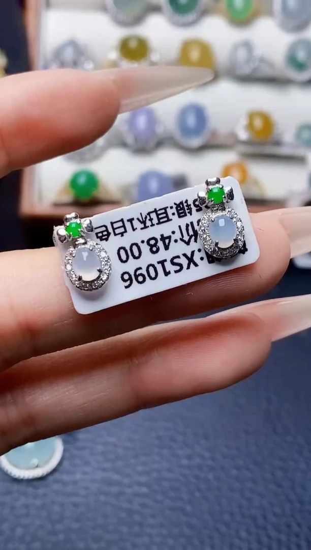 银S925镶嵌戒指翡翠3186