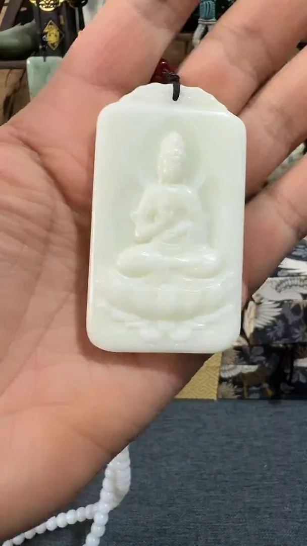 未镶嵌石英质玉笔搁新疆米达 47观音牌