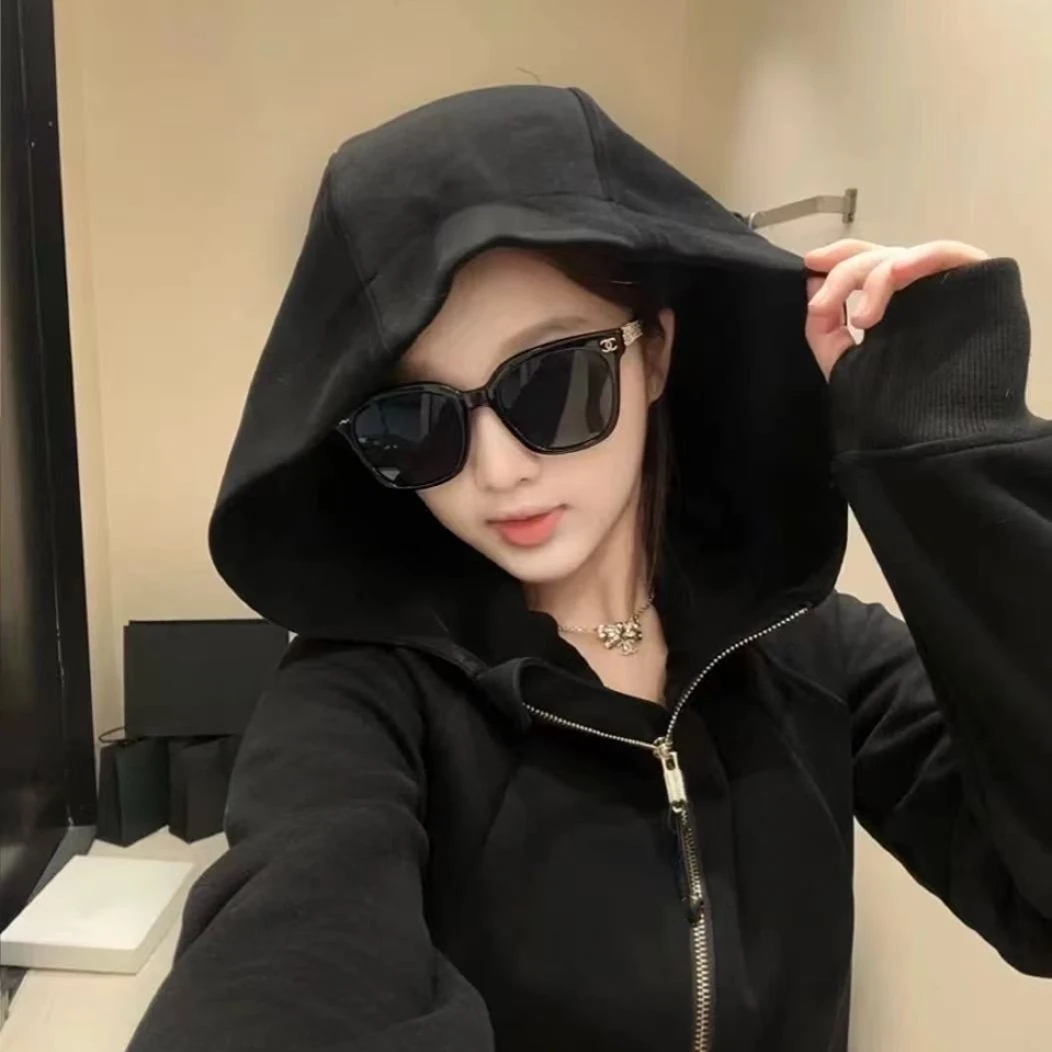 一模一样的同款系列全拉链修身长袖连帽卫衣女-3774