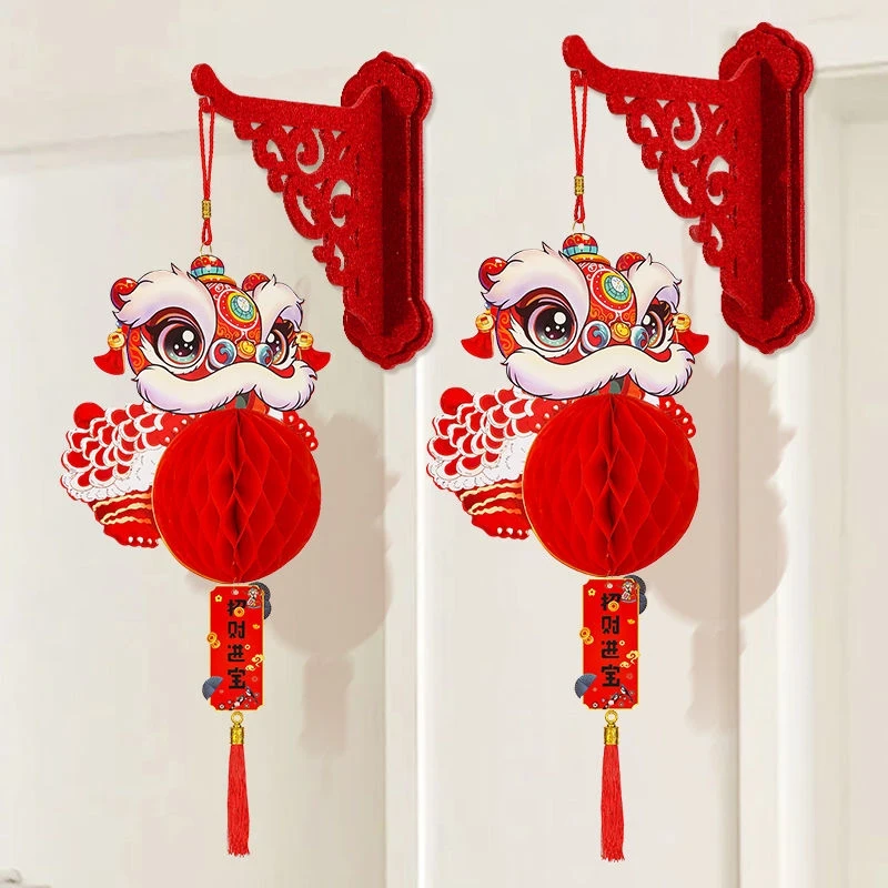 2025蛇年新款新年开门红灯笼小挂饰春节门店商场吊饰元旦布置装饰