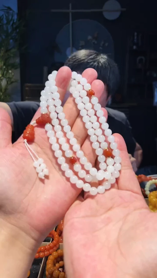 手串未镶嵌和田玉8+108多圈