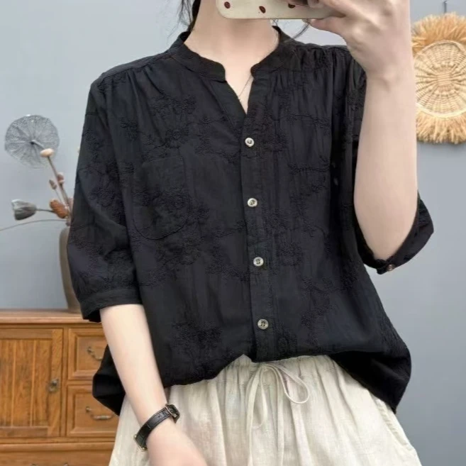 10148新款夏季时尚宽松显瘦休闲衬衫QZ