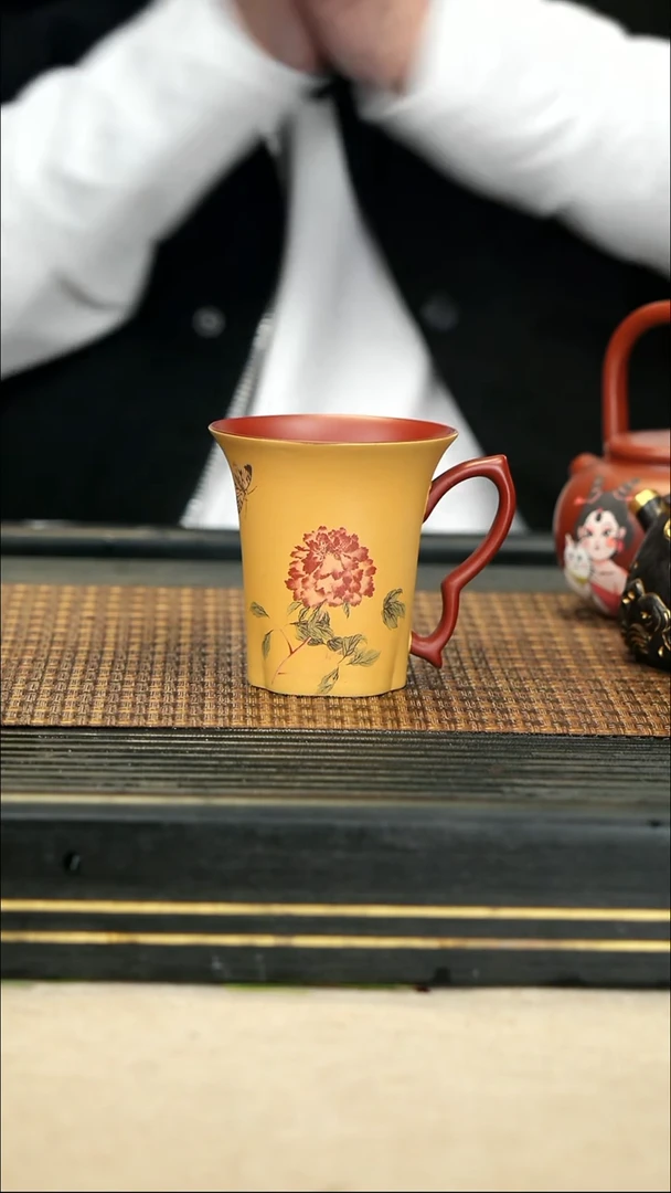 【闪购商品】紫砂茶壶17双色品茗杯 蝶花