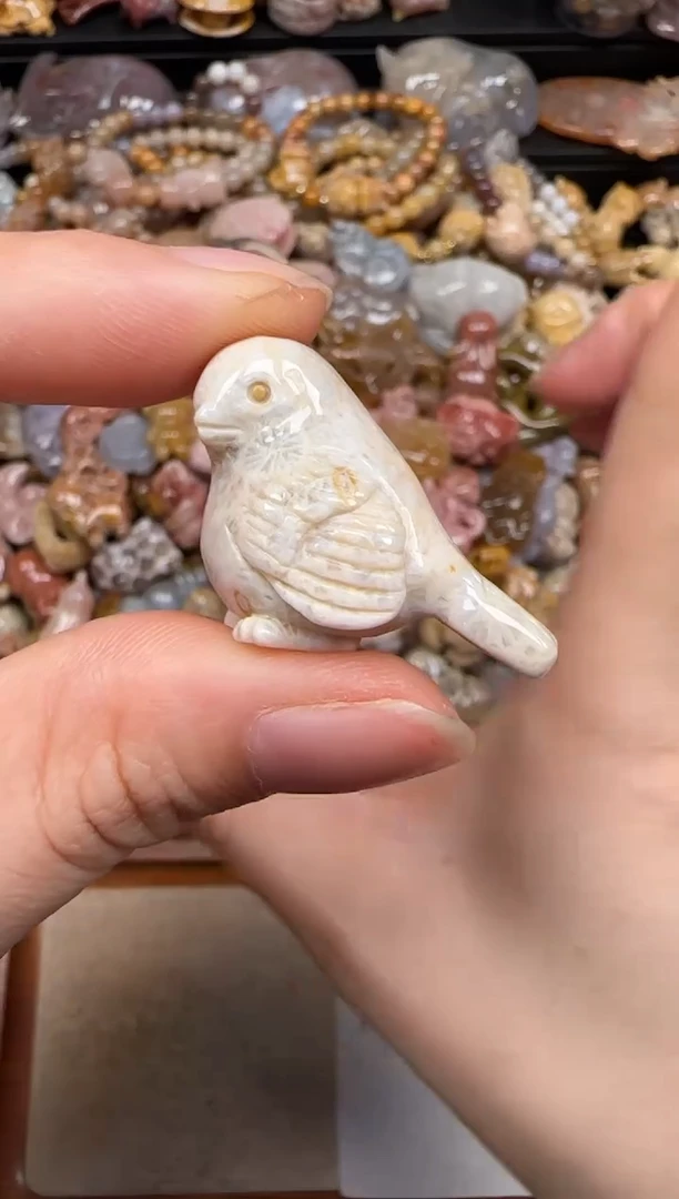 硅化珊瑚（珊瑚玉）未镶嵌颈饰042