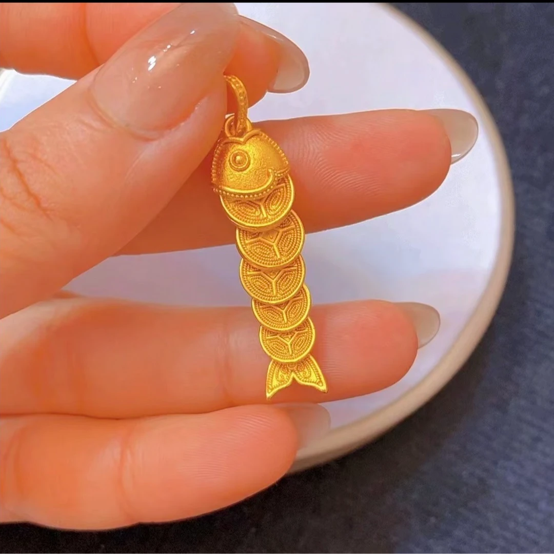 吊坠 黄色 灵动年年有鱼吊坠（不赠链）A38（2号店）