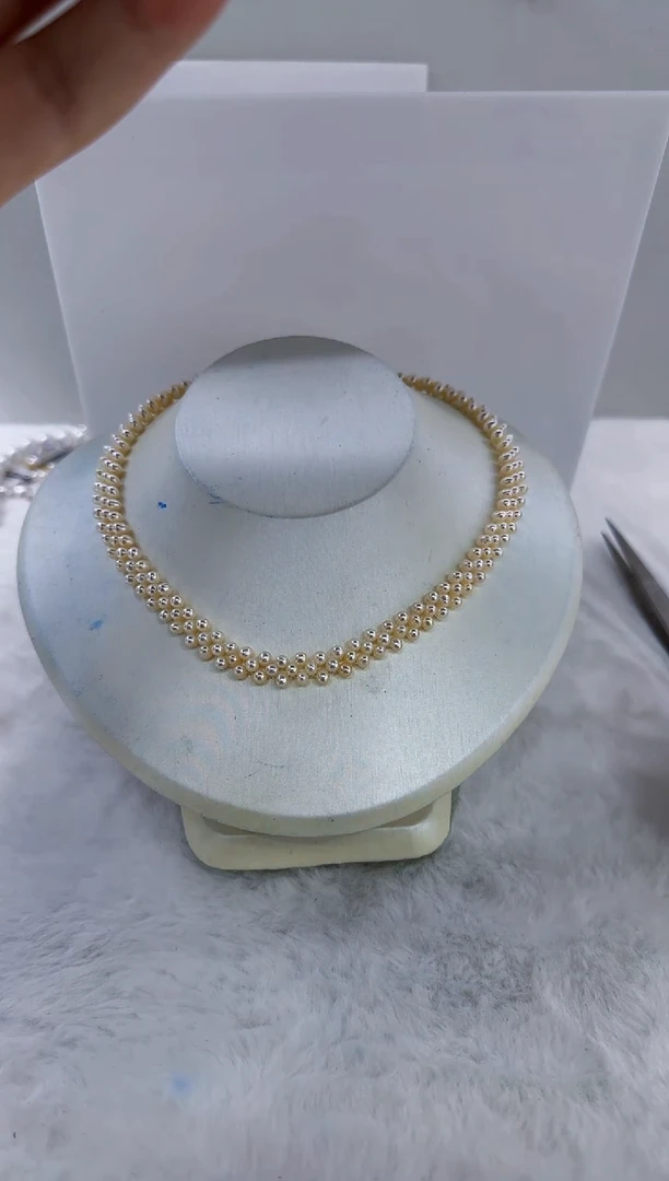 未镶嵌淡水珍珠DA编织款珍珠项链 y370