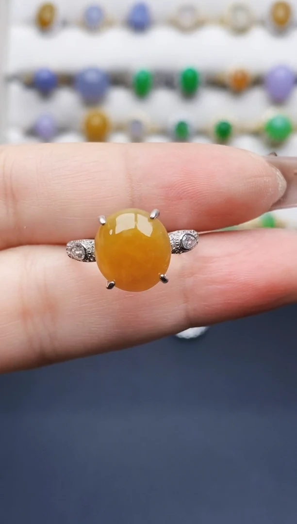 银S925镶嵌戒指翡翠1346