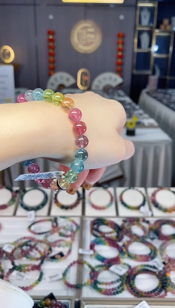 未镶嵌收藏级老矿色标净体单圈手串8mm+碧玺dan一物一证