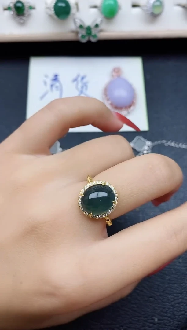 【闪购商品】翡翠戒指银S925镶嵌11111