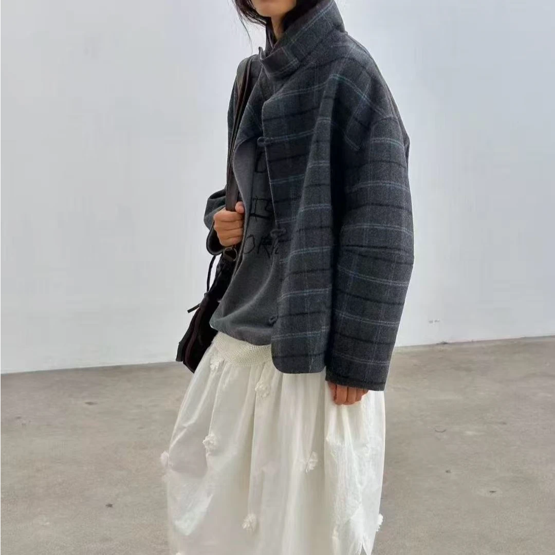 言几见~双面两穿超美廓形双面呢外套